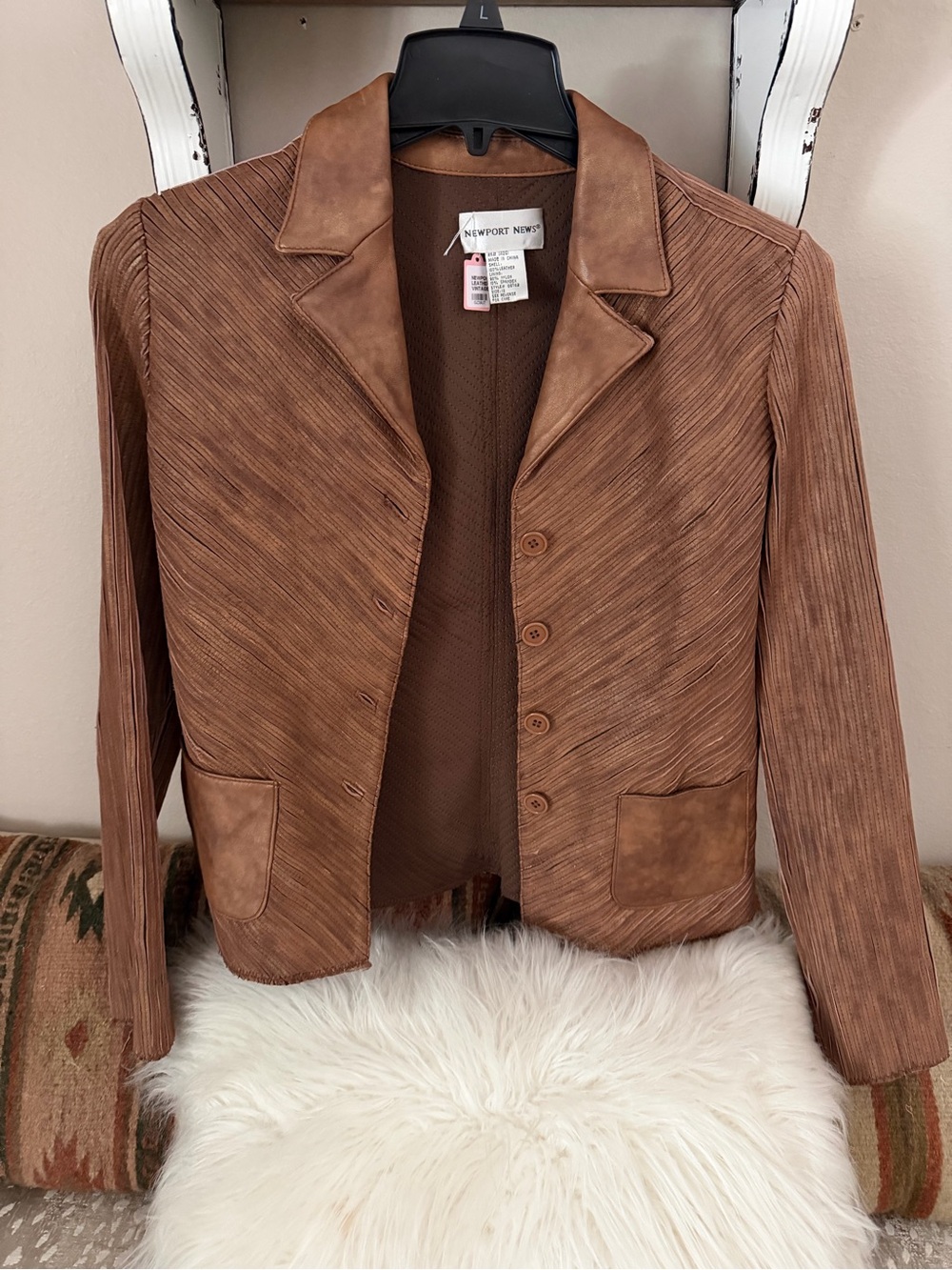 Newport News Women's Brown Leather  Jacket 12